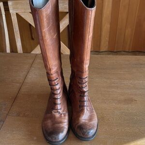 Clarks Brown Leather Women's Lace-Up Boots